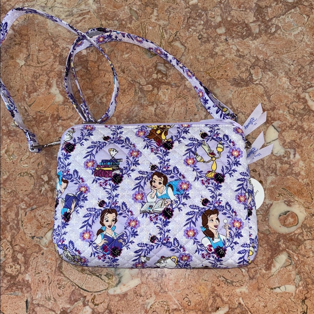 Beauty And The Beast Triple Compartment Crossbody Bag By Vera Bradley NWT - Picture 5 of 5